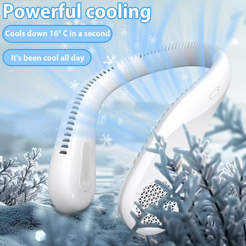 CoreFlow™ Rechargeable Bladeless Neck Fan | 4-Speed Hands-Free Cooling
